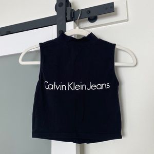 Calvin Klein Mock Neck Crop Top XS